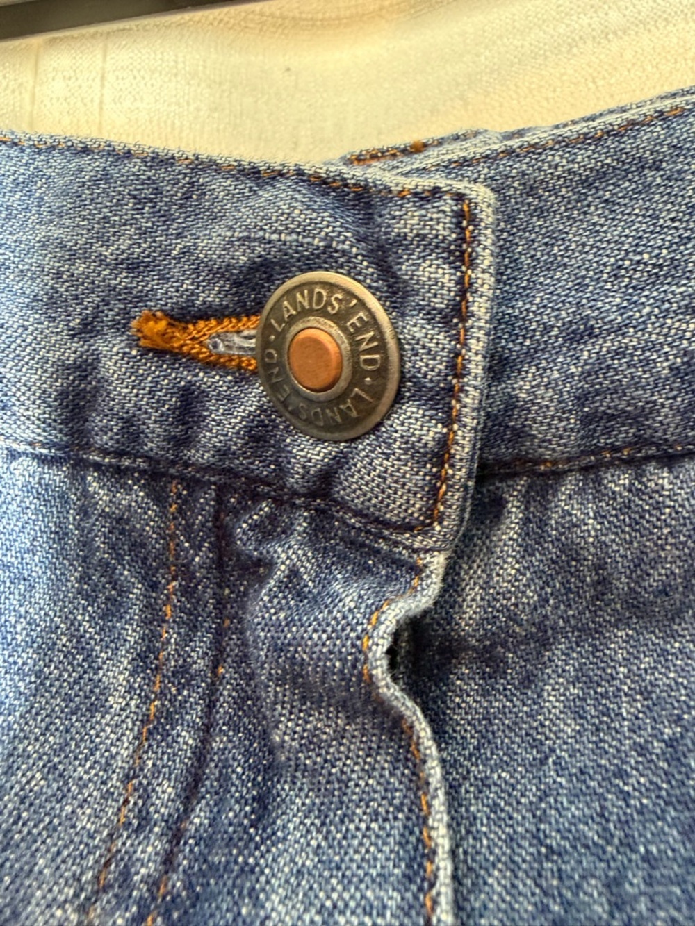 Land's End Denim Mid Length Skirt Jean Size 18W Vintage 90s Cottage Granny Y2K - Picture 4 of 7